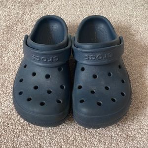 Size 1 Kids Crocs Navy Blue